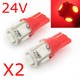 2 x T10 W5W 24V - 5 LEDS SMD ROUGE