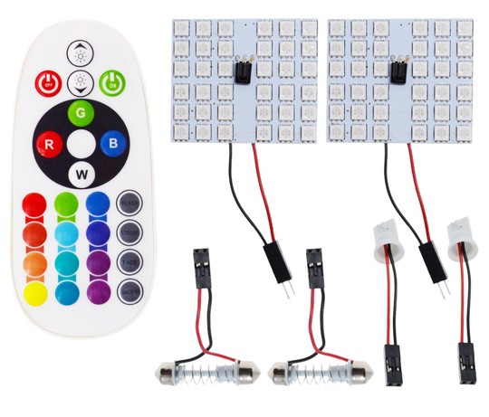 Remote Control 36 Rgb Car Led panel interior Auto lights Reading Dome Festoon