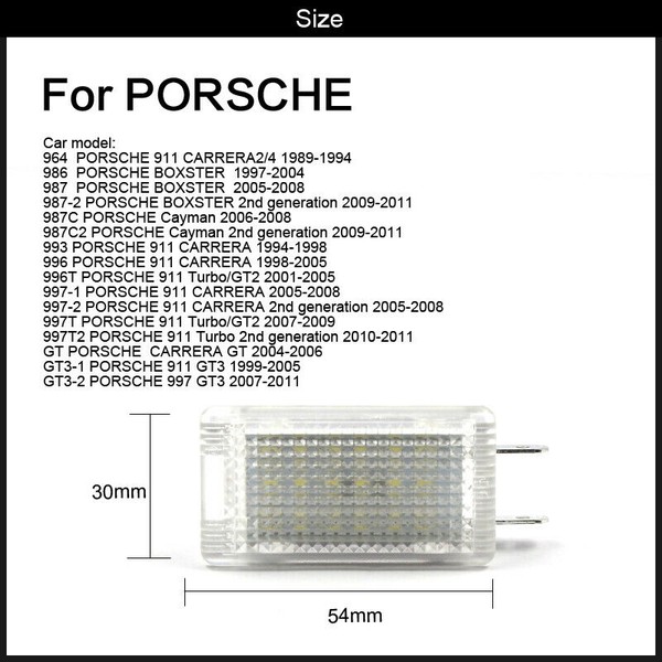 Pack modules LED de coffre PORSCHE - BLANC PUR Haute Puissance