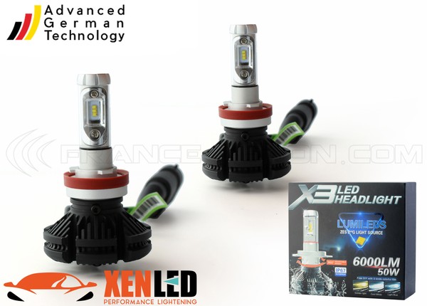2 x Ampoules H8 LED XT3 50W - 6000Lm - 12V/24V