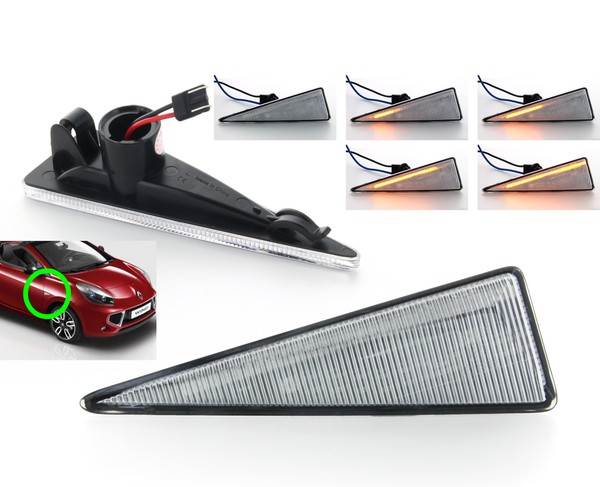 Clignotants Répétiteurs Clairs LED DYNAMIQUE DÉFILANT RENAULT WIND (2010-)