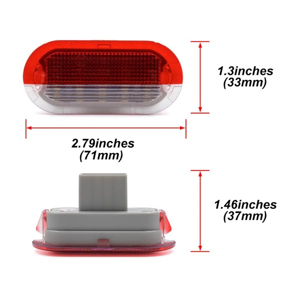 Pack de 2 módulos de iluminação LED para portas VW* GOLF 3 e 4