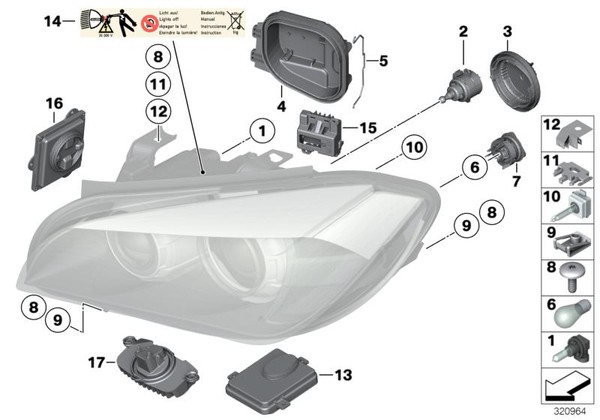MODULE LED TYPE 7 171 789.9 / 63117180829 - BMW E81 E82 E87 E88 E84