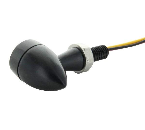 Pack de 2 Clignotants + Stop LED Bullet Style Harley - Version Noire - ECE Homologué - Aluminium