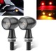 Pack de 2 Clignotants + Stop LED Bullet Style Harley - Version Noire - ECE Homologué - Aluminium