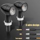 Pack de 2 Clignotants + Stop LED Bullet Style Harley - Version Noire - ECE Homologué - Aluminium