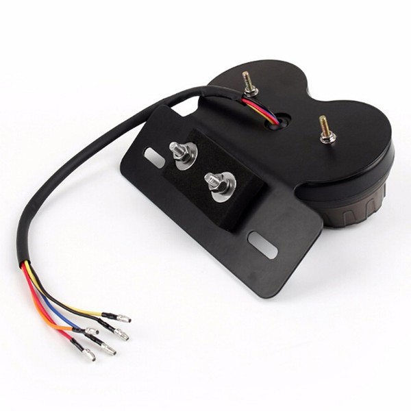 Feux arrière Stop/Veilleuses + Clignotants + Plaque LED - Universel + Support - Version Fumée - ECE
