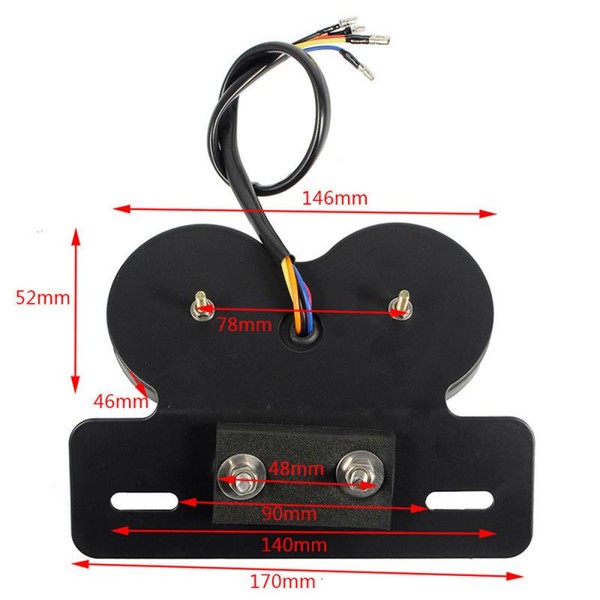 Feux arrière Stop/Veilleuses + Clignotants + Plaque LED - Universel + Support - Version Fumée - ECE