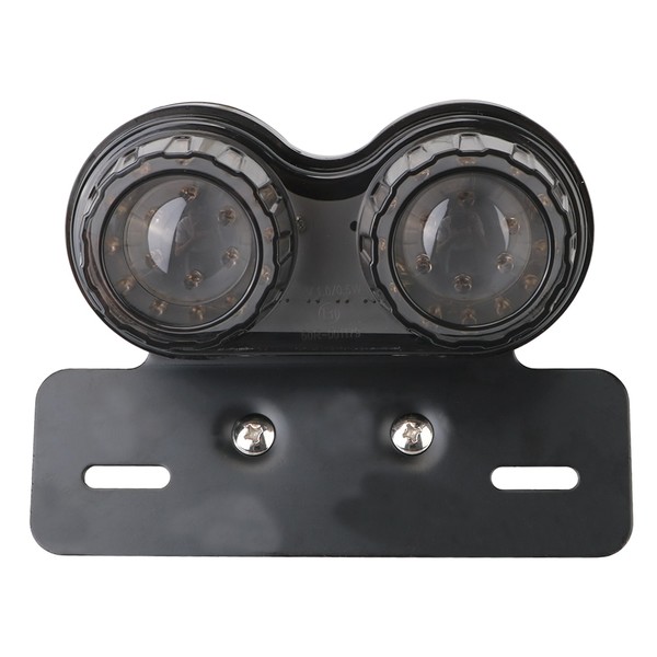 Feux arrière Stop/Veilleuses + Clignotants + Plaque LED - Universel + Support - Version Fumée - ECE