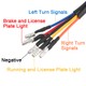 Feux arrière Stop/Veilleuses + Clignotants + Plaque LED - Universel + Support - Version Fumée - ECE