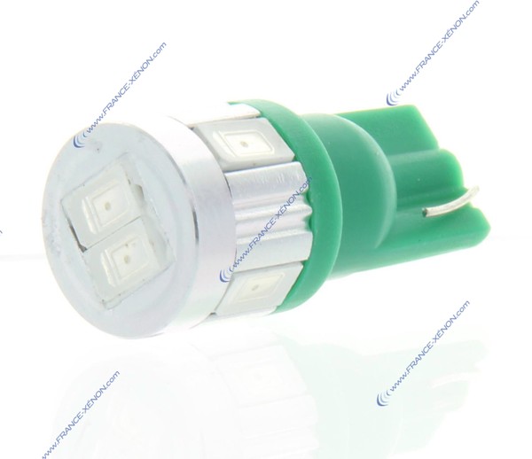 6 LED SG pære - W5W - Grøn 12V Signallampe