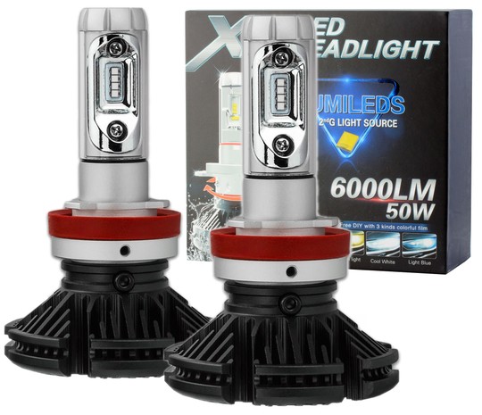 2 x Ampoules H8 LED XT3 50W - 6000Lm - 12V/24V