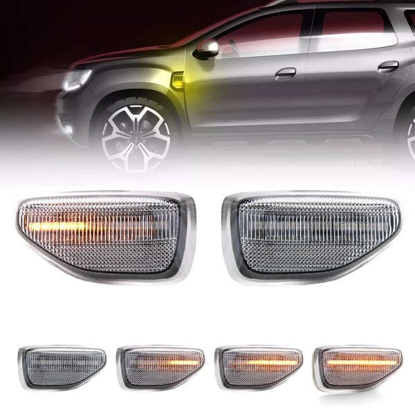 Dynamic Blinker Dacia Duster, Logan, Sandero LED Clear Repeater Indicators