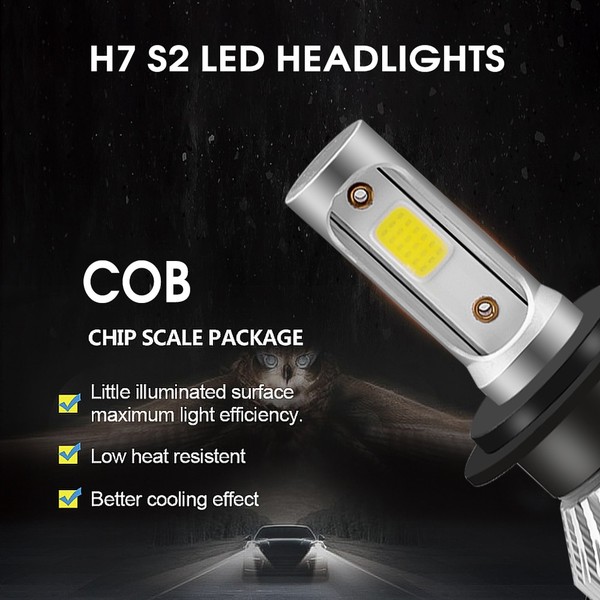 2 x Ampoules H7 LED HeadLight 75W - 6500K - 8000 Lumens - xenled
