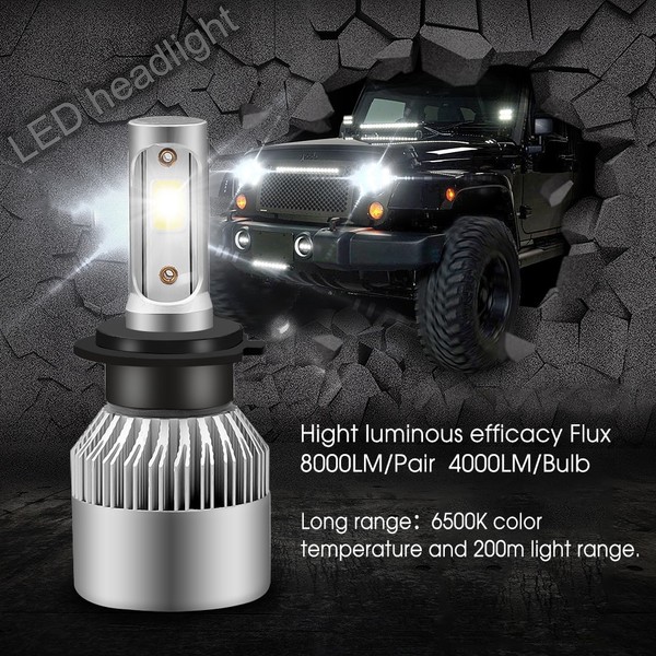 2 x Ampoules H7 LED HeadLight 75W - 6500K - 8000 Lumens - xenled