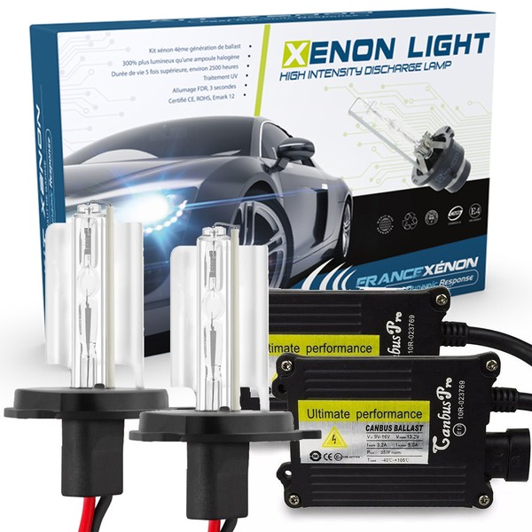 Kit Xénon H4 simple xénon - 55W 6000K - NORMAL Ballast  - voiture