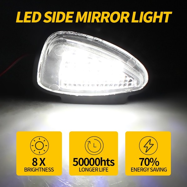 Pack 2 éclairages LED coming home rétroviseur Golf 6 - Lampe de bienvenue sous rétroviseur Volkswagen* LED