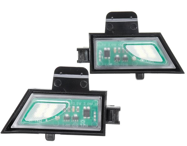 Pacote de 2 luzes LED para espelhos retrovisores compatíveis com Golf 7 e compatíveis com Touran