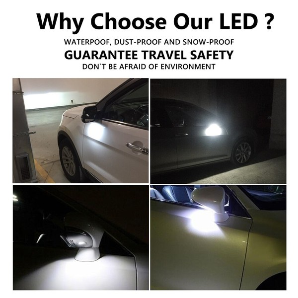 Pacote de 2 luzes LED para espelhos retrovisores compatíveis com Golf 7 e compatíveis com Touran