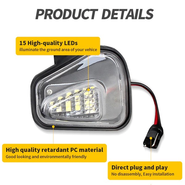 Pack 2 éclairages LED rétroviseur Jetta, Passat CC, Passat, Scirocco, New Beetle, EOS