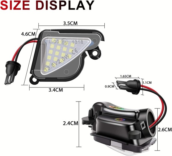 Pack 2 luci a LED per specchi Skoda Octavia Mk2 Mk3 e Superb MK2