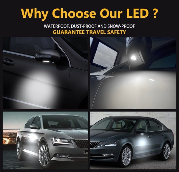Pack 2 luci a LED per specchi Skoda Octavia Mk2 Mk3 e Superb MK2