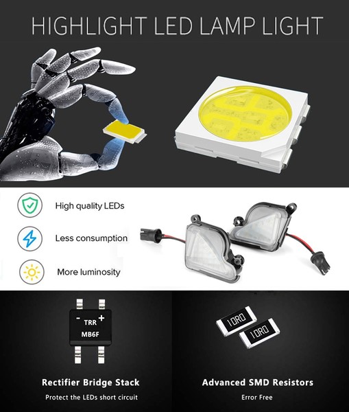 Pack 2 luci a LED per specchi Skoda Octavia Mk2 Mk3 e Superb MK2