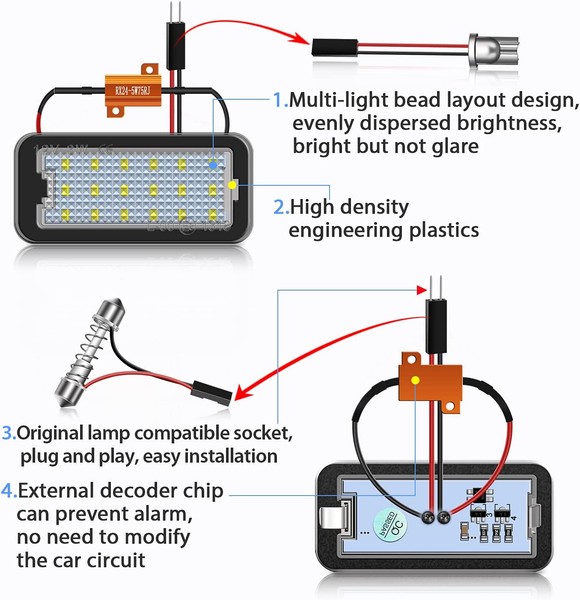 Pack 2 modules LED plaque arrière FIAT 500 500C