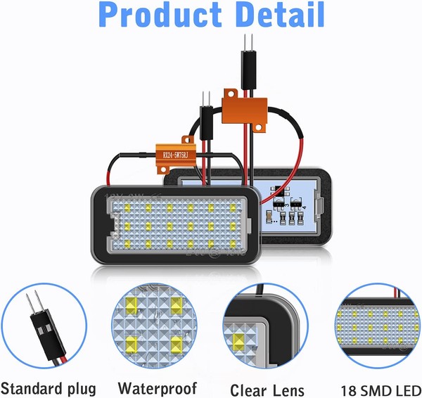 Packen Sie 2 LED-Module Heckplatte FIAT 500 500C