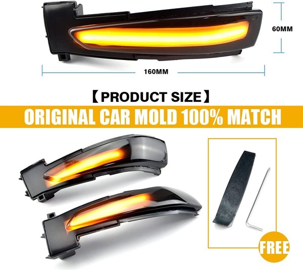Repeaters dynamic backlighting LED scrolling Peugeot 508