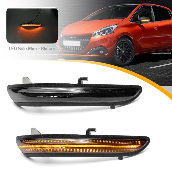 Repeaters dynamic backlighting LED scrolling Peugeot 208