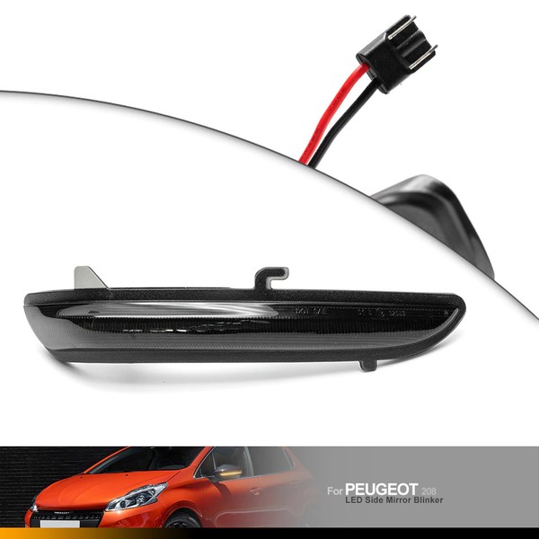 Repeaters dynamic backlighting LED scrolling Peugeot 208