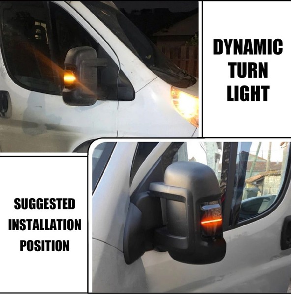 Répétiteurs DYNAMIQUE LED Citroën Jumper - DÉFILANT RÉTRO - Clignotant