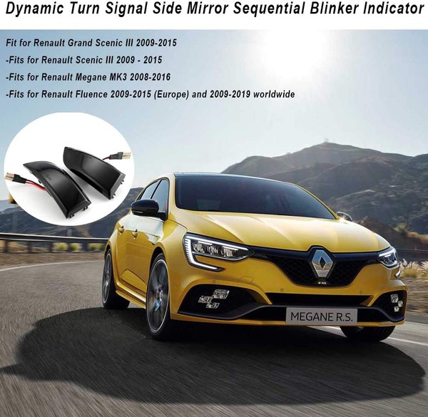 Répétiteurs RÉTRO LED DYNAMIQUE DÉFILANT Mégane III - Renault - Clignotant