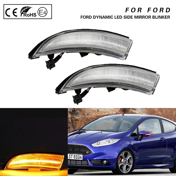 Répétiteurs Rétro LED Dynamique Défilant Clair FORD Fiesta 2011 - 2018 - Clignotant