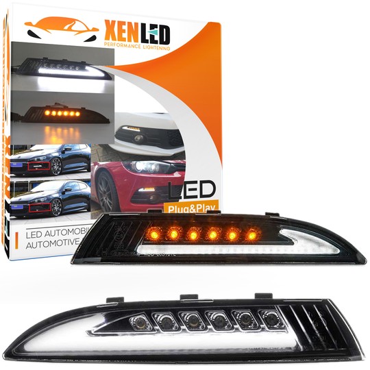 Clignotants LED Dynamique Défilant + Feux de jour LED Scirocco Volkswagen - Version Fumée
