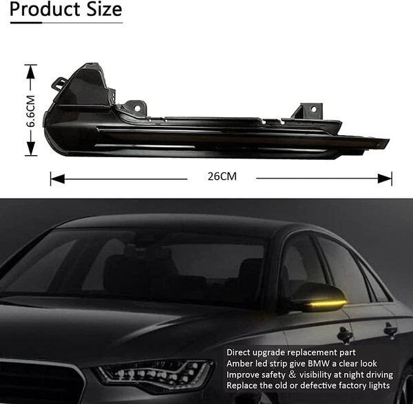 Répétiteurs LED Dynamique AUDI* A6 S6 RS6 C7 2011 - 2018 Rétro Défilant Homologué - Clignotant
