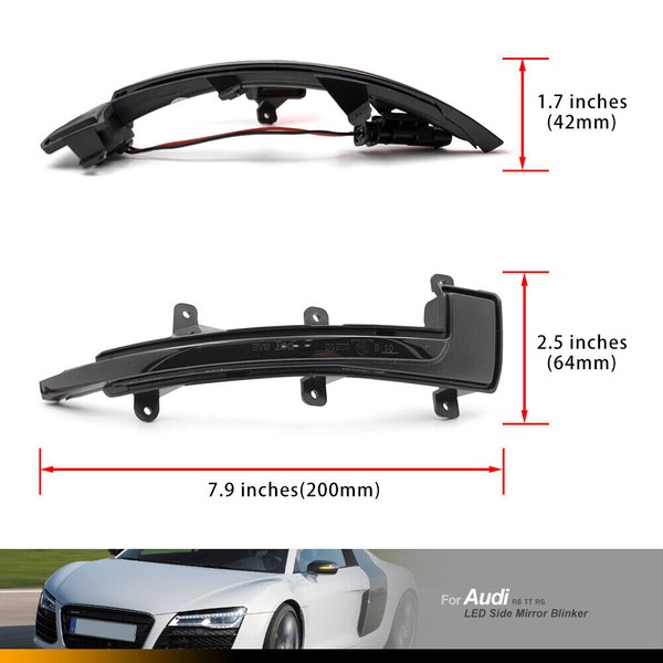 Répétiteurs LED Dynamique Audi* TT & R8 Rétro Défilant Homologué - Clignotant