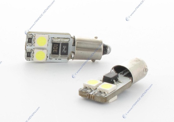 2 x AMPOULES 4 LEDS SMD CANBUS - T4W BA9S