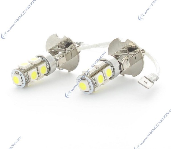 2 x Ampoules H3 LED SMD 9 LED