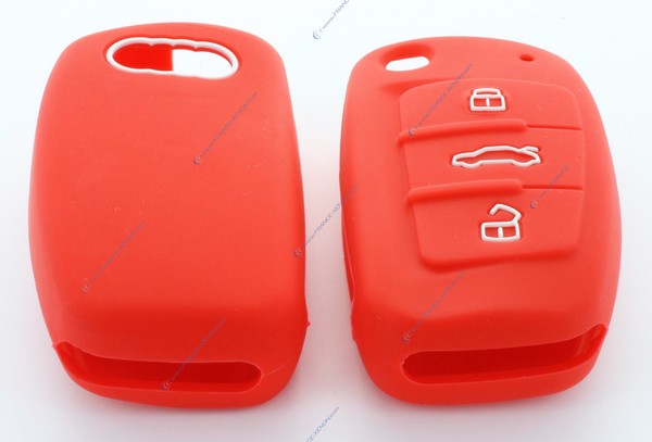 Capa protetora de silicone para chave compatível com AUDI* - VERMELHO