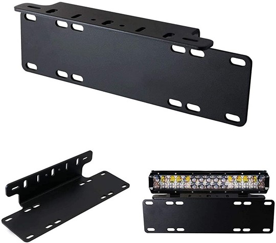 Support de plaque immatriculation + Fixation pour Spots LED compatible 4x4 SUV SSV