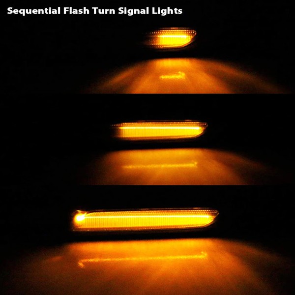 LED-Seitenblinker Scrolling BMW* Serie E81 E82 E87 E88 E90 E91 E92 E93 E60 E61 – Carbon + Rauch-Finish