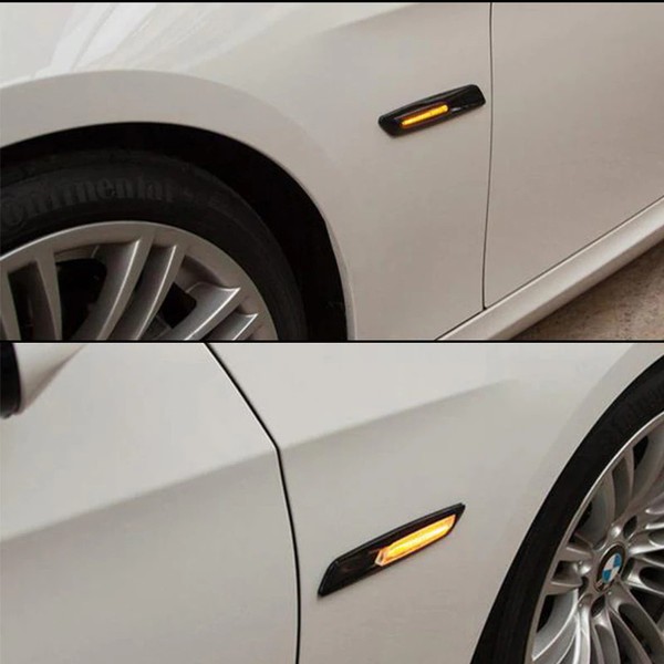 BMW Series E81 E82 E87 E88 E90 E91 E92 E93 E60 E61 Scrolling LED Side Repeaters - Carbon Finish