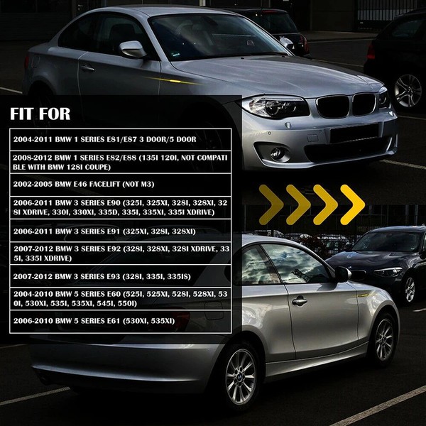 LED-Seitenblinker Scrolling BMW* Serie E81, E82, E87, E88, E90, E91, E92, E93, E60 und E61 – Chrom/Klar