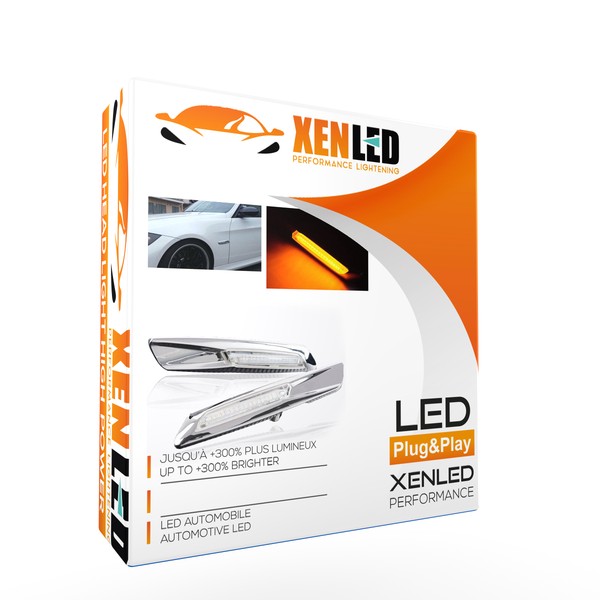 Répétiteurs latéraux LED BMW Série E81, E82, E87, E88, E90, E91, E92, E93, E60 et E61- chromée / Claire