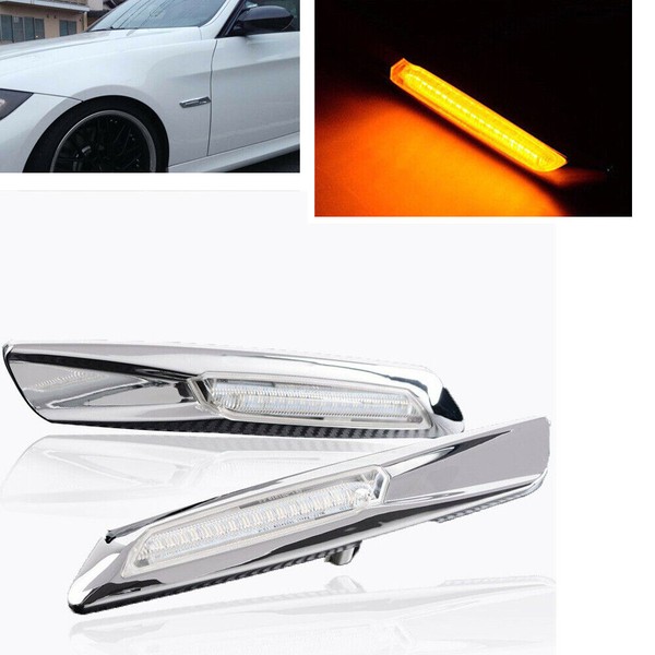 Répétiteurs latéraux LED BMW Série E81, E82, E87, E88, E90, E91, E92, E93, E60 et E61- chromée / Claire