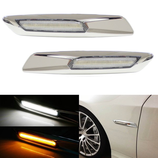 Répétiteurs latéraux LED BMW Série E81, E82, E87, E88, E90, E91, E92, E93, E60 et E61- chromée / Claire