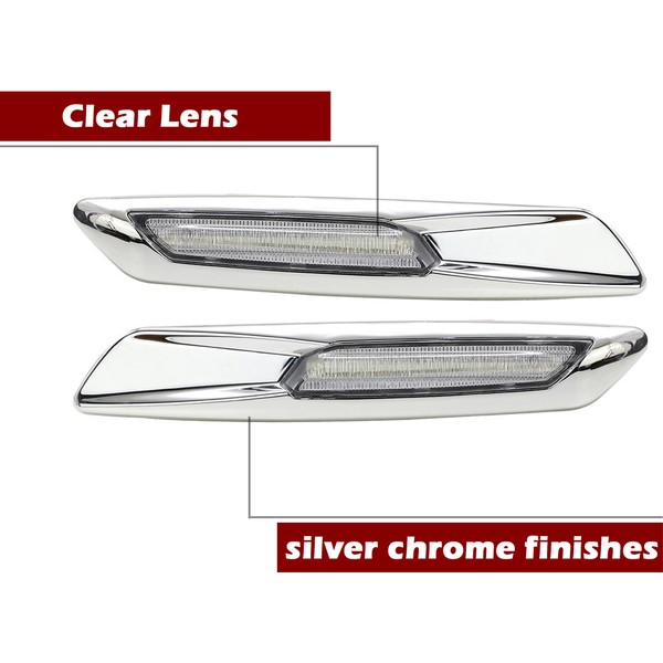 Répétiteurs latéraux LED BMW Série E81, E82, E87, E88, E90, E91, E92, E93, E60 et E61- chromée / Claire