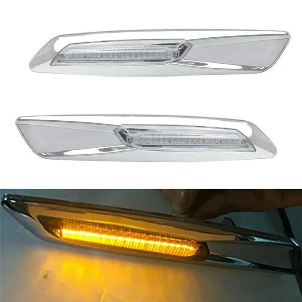 Répétiteurs latéraux LED BMW Série E81, E82, E87, E88, E90, E91, E92, E93, E60 et E61- chromée / Claire